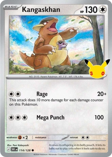 Karta Pokemon 114-128 Kangaskhan [30th Celebration].JPG