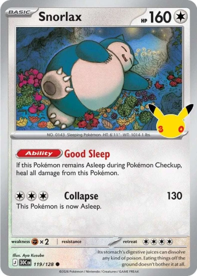 Karta Pokemon 119-128 Snorlax [30th Celebration].JPG