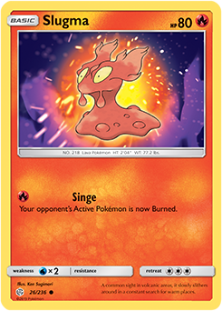 Karta Pokemon 26-236  Slugma [Cosmic Eclipse].JPG