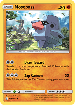Karta Pokemon 106-236  Nosepass [Cosmic Eclipse].JPG