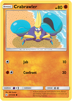 Karta Pokemon 121-236  Crabrawler [Cosmic Eclipse].JPG
