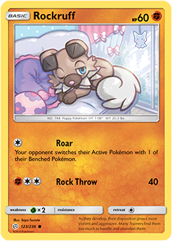 Karta Pokemon 123-236  Rockruff [Cosmic Eclipse].JPG