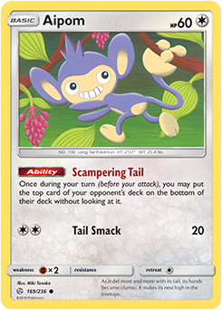 Karta Pokemon 169-236  Aipom [Cosmic Eclipse].JPG
