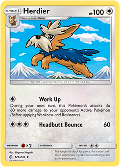 Karta Pokemon 175-236  Herdier [Cosmic Eclipse].JPG