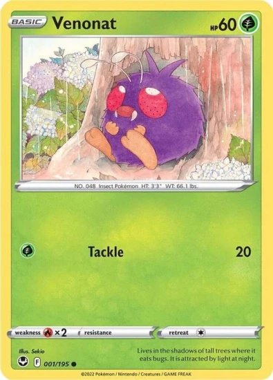 Karta Pokemon 001-195  Venonat [Silver Tempest].JPG