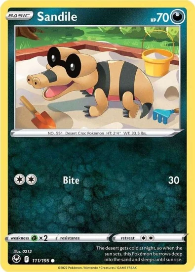 Karta Pokemon 111-236  Sandile [Silver Tempest].JPG