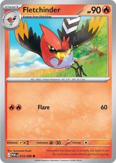 Karta Pokemon 013-088  Fletchinder [Perfect Order].JPG
